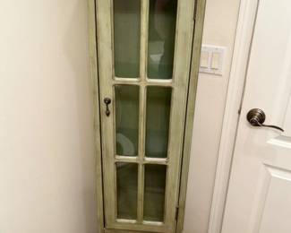 180 CuteLittleStorageCabinetwithGlassFrontDoorandTwoDrawers