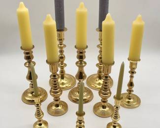 85 Setof10BaldwinBrassCandlestickHolders
