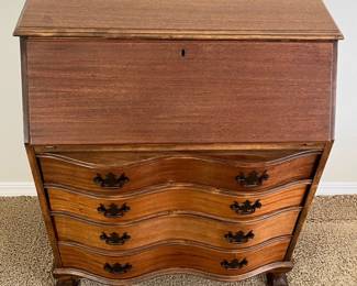 12 AntiqueDropFrontSecretaryDeskwithBallandClawFeet