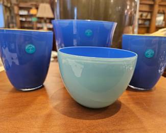 Tiffany and Co. Bowls and cups, Carlo Moretti design 