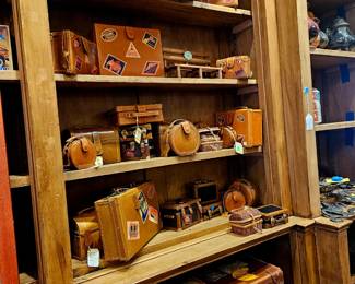 Mini leather suitcases