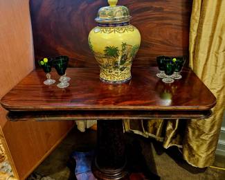 Game table and ginger jar