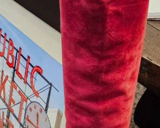 Italian fuscia suede knee high boot, 1980s, size 8B