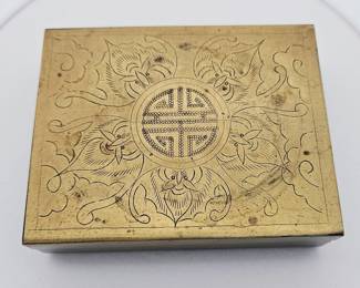 1920s Brass Chinese small humidor box 