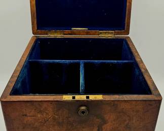 Ross and Co., Dublin Ireland campaign decanter box  19th c. Burl wood