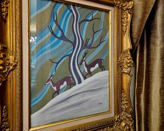 New Mexico school of ART, original painting in frame