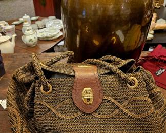 Erik Javitz NY oversized Raffia hand bag, like new