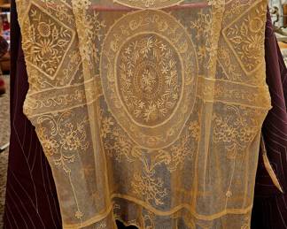 C. 1920s elegant lace blouse, size small, stunning and in excellent condition. Small snap closure buttons in back.  Very special and wearable. 