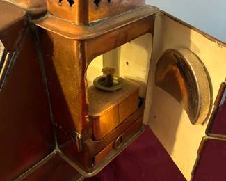 Antique COPPER ship’s compass/binnacle with oil lamp attached for nighttime reading!! WOW! GORGEOUS!