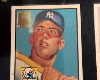 1996 Topps Mickey Mantle Commemorative Set (19 cards) also includes the Bowman Rookie Mantle reprint and comes with a quality custom wooden wall plaque engineered to hold 5 rows of encased and sealed Cards at 4 cards per row a picture of the plaque with cards will follow. The cards and plaque will be selling as a set with price to be determined.