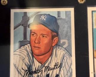 1996 Topps Mickey Mantle Commemorative Set (19 cards) also includes the Bowman Rookie Mantle reprint and comes with a quality custom wooden wall plaque engineered to hold 5 rows of encased and sealed Cards at 4 cards per row a picture of the plaque with cards will follow. The cards and plaque will be selling as a set with price to be determined.