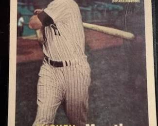 1996 Topps Mickey Mantle Commemorative Set (19 cards) also includes the Bowman Rookie Mantle reprint and comes with a quality custom wooden wall plaque engineered to hold 5 rows of encased and sealed Cards at 4 cards per row a picture of the plaque with cards will follow. The cards and plaque will be selling as a set with price to be determined.