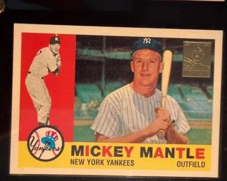 1996 Topps Mickey Mantle Commemorative Set (19 cards) also includes the Bowman Rookie Mantle reprint and comes with a quality custom wooden wall plaque engineered to hold 5 rows of encased and sealed Cards at 4 cards per row a picture of the plaque with cards will follow. The cards and plaque will be selling as a set with price to be determined.