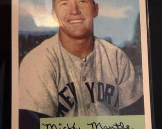 1996 Topps Mickey Mantle Commemorative Set (19 cards) also includes the Bowman Rookie Mantle reprint and comes with a quality custom wooden wall plaque engineered to hold 5 rows of encased and sealed Cards at 4 cards per row a picture of the plaque with cards will follow. The cards and plaque will be selling as a set with price to be determined.