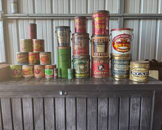 Antique Grocery Tins