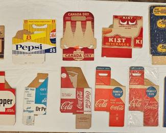 NOS CARDBOARD CARRIERS FOR SODA BRANDS