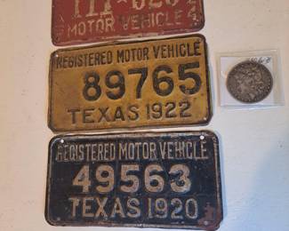 texas license plats and coins