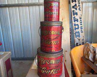 Antique Austin Texas coffee tins