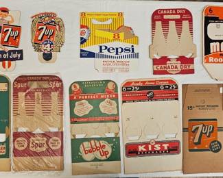 NOS CARDBOARD CARRIERS FOR VARIOUS SODA BRANDS