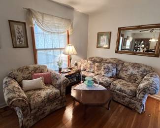 Upholstered sofa and chair 