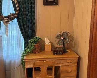 OLD FAN, MCM DESK WITH CHAIR
