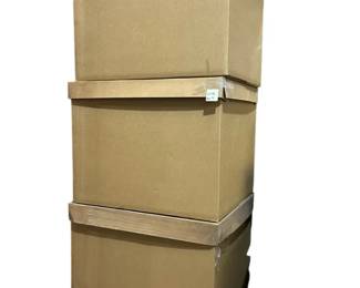 Three Large Heavy Duty Lidded Cardboard Crates