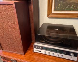 Vintage The Fisher 60 Stereo Receiver/Turntable and Speakers