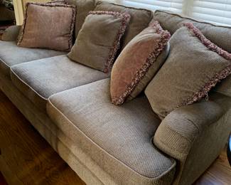 90” sofa with pillows. 
