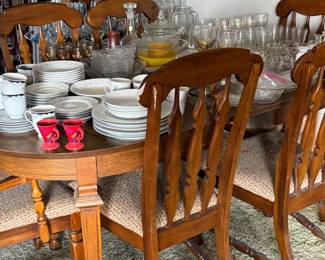 Dining room set - table with leaf and 6 chairs