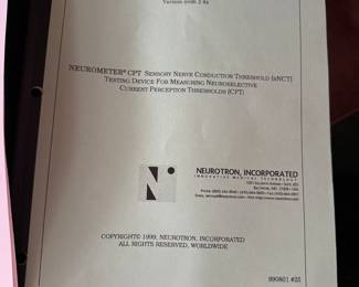 Database program for the Neurometer.