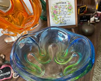 Vintage blue green bowl