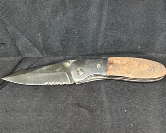 Wood Look Folding Knife with Liner Lock