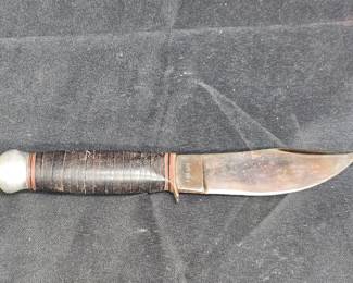 Vtg Blue Steel Fixed Blade Knife 973-11 1/2-L