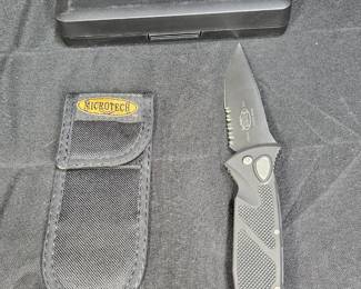 MicroTech Socom Elite Auto Clip Point Black Knife