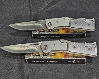 2 NIB Super Knife Manual Folding Knives NO37