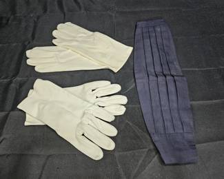 US Army Bow Tie, Cumber Bun, & White Cotton Gloves