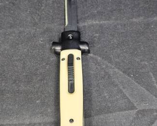 Italian 9" Simulated Ivory Stiletto OTF Knife