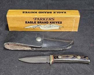 Parkers Eagle Brand Damascus Blade Knife