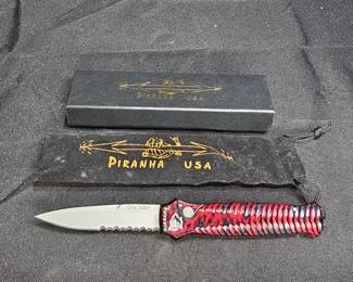 Piranha Miniguard Red Bead Serrated Knife