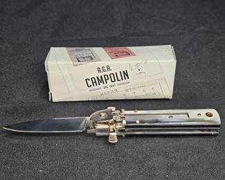 AGA Campolin Drop Point Folding Auto GO-DOM15-HB