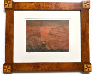 Joseph E. Yoakum (B1891 American) Drawing Of Blue Ridge Mountains In Burl Wood Frame With Receipt For Or $4888
Lot #: 25