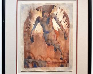 Moises Barrios (1988 Guatemalan) Original Watercolor Painting With Original Receipt For $350
Lot #: 28