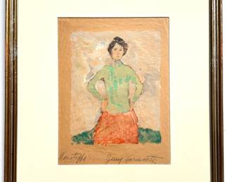 Jerry Farnsworth (1895 American) Monotype "Women In Green/Red" With Original Price Tag For $675
Lot #: 27
