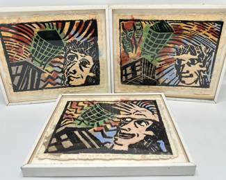 Stewart Nachimas (1987 American) 3 Original Woodcuts "Last Day On A Real Full Time Job" With Receipt For $460
Lot #: 64
