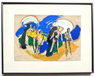 Charles Schucker (B1908 American) Original Oil Painting "Figures" With Original Receipt For $1000
Lot #: 41