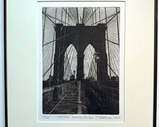Tokcha Matsuda (2010 Japanese) Original Aquatint Etching "Fall Day: Brooklyn Bridge" With Receipt For $240
Lot #: 20