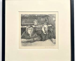 Raphael Soyer (1963 American) Etching With Original Receipt "The Artist's Parents"
Lot #: 76