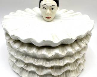 Vintage Pierrot Harlequin Clown Covered Trinket Dish
Lot #: 97