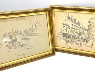Caleb Arnold Slade (B1882 American) 2 Original Drawings Of Paris With Original Receipt For $700
Lot #: 65