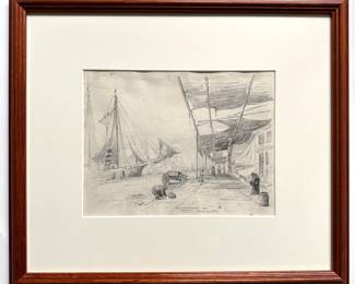 Frederick Leo Hunter (1881 American) Original Drawing Of Fulton Market, Brooklyn With Receipt For $595
Lot #: 19